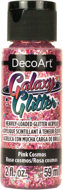 3 Pack - DecoArt Galaxy Glitter Acrylic Paint 2oz-Cosmos - Pink - DGG2OZ-07 - 766218112088