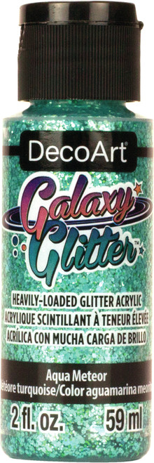 3 Pack - DecoArt Galaxy Glitter Acrylic Paint 2oz-Meteor - Aqua - DGG2OZ-10 - 766218112118
