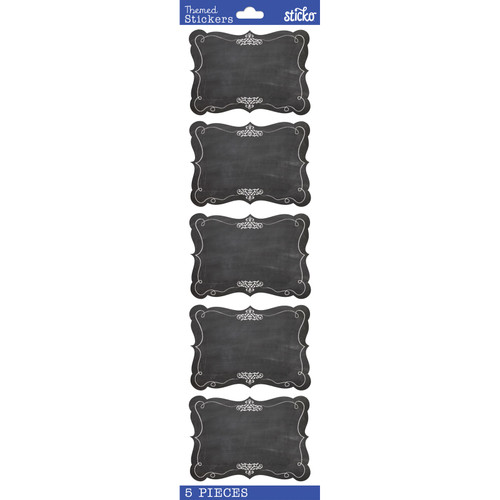 6 Pack - Sticko Themed Stickers-Chalk Scroll Frames - E5238243 - 015586794168