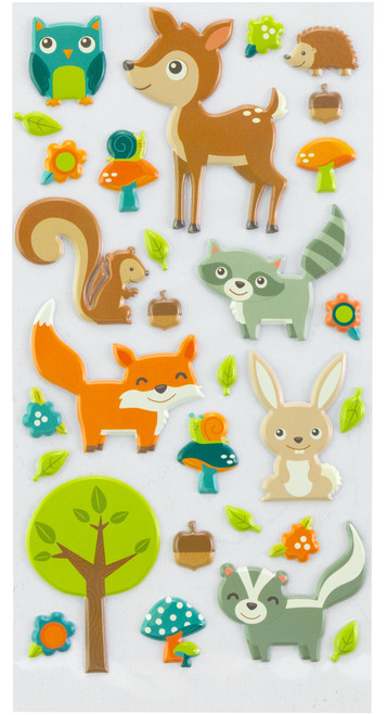 6 Pack - Sticko Themed Stickers-Wodland Animal - E5238085