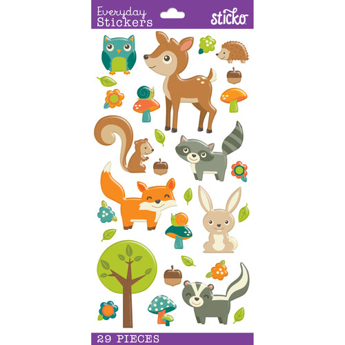 6 Pack - Sticko Themed Stickers-Wodland Animal - E5238085