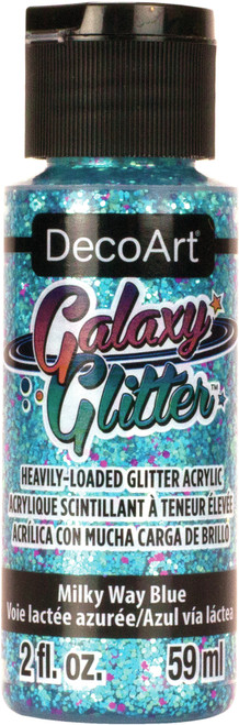 3 Pack - DecoArt Galaxy Glitter Acrylic Paint 2oz-Milky Way - Blue - DGG2OZ-05 - 766218112064