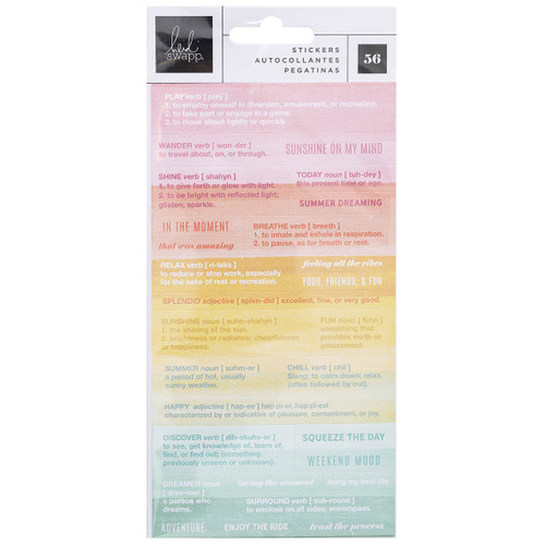 3 Pack - Heidi Swapp Sun Chaser Definition Stickers-56/Pkg - HS315773 - 718813157735