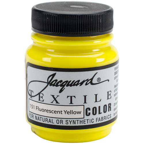 3 Pack - Jacquard Textile Color Fabric Paint 2.25oz-Fluorescent Yellow - TEXTILE-1151 - 743772115106