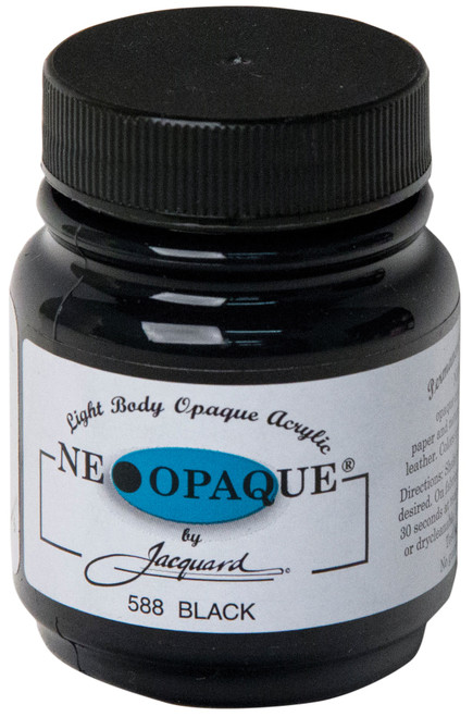 3 Pack - Jacquard Neopaque Acrylic Paint 2.25oz-Black - NEOPAQUE-588 - 743772158806