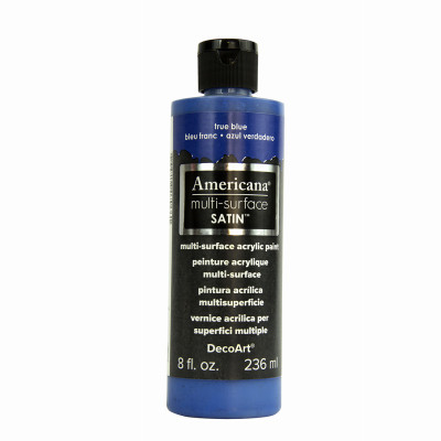 3 Pack - DecoArt Americana Multi-Surface Satin Acrylic Paint 8oz-True Blue - DA5-9-28 - 766218070661