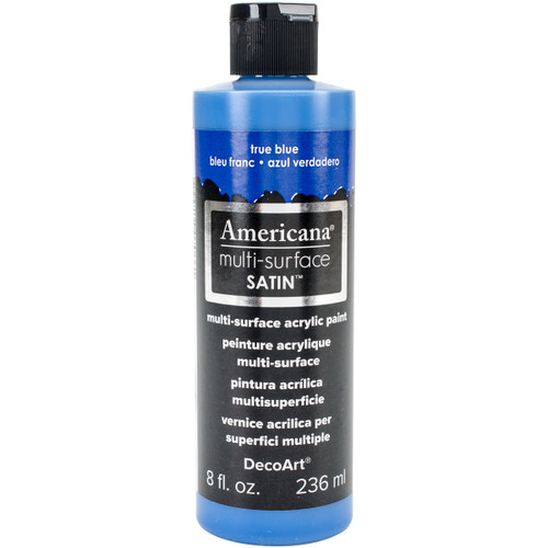 3 Pack - DecoArt Americana Multi-Surface Satin Acrylic Paint 8oz-True Blue - DA5-9-28 - 766218070661