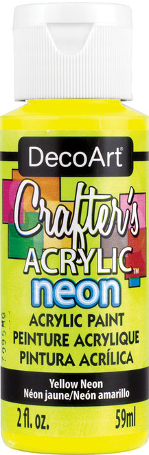 6 Pack - DecoArt Crafter's Acrylic All-Purpose Specialty Paint 2oz-Yellow Neon - DCAS-131 - 766218047076