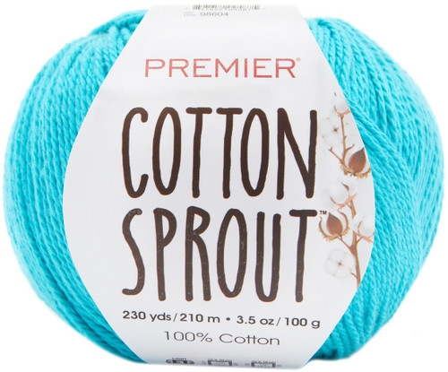 3 Pack - Premier Yarns Cotton Sprout Yarn-Turquoise - 1149-15 - 847652095875 3 Pack - Premier Yarns Cotton Sprout Yarn-Turquoise - 1149-15 - 847652095875