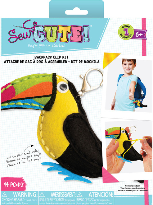 3 Pack - Colorbok Sew Cute! Felt Keychain-Toucan - 34004933 - 718813409445