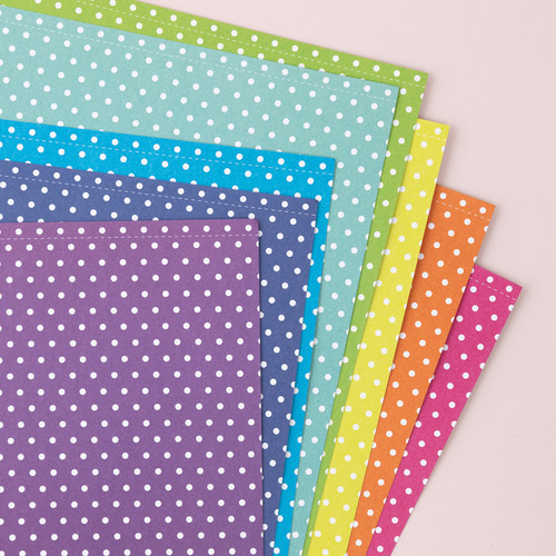 3 Pack - Colorbok 78lb Single-Sided Printed Cardstock 12"X12" 30/Pkg-Bright Spots, 6 Colors/5 Each - 73486B