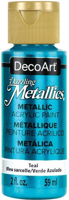 6 Pack - DecoArt Dazzling Metallics Acrylic Paint 2oz-Teal - DM-DA322 - 766218074553