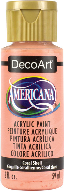 6 Pack - DecoArt Americana Acrylic Paint 2oz-Coral Shell - Opaque - DA-316 - 766218074492