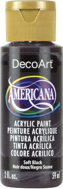 6 Pack - DecoArt Americana Acrylic Paint 2oz-Soft Black - Opaque - DA-155 - 016455255308 6 Pack - DecoArt Americana Acrylic Paint 2oz-Soft Black - Opaque - DA-155 - 016455255308