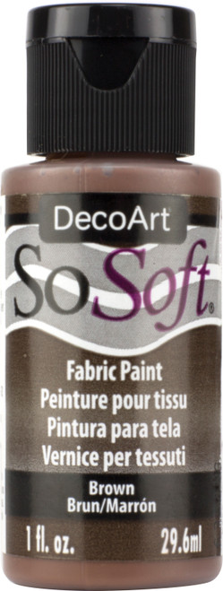 6 Pack - DecoArt SoSoft Fabric Acrylic Paint 1oz-Brown - DSS-102 - 766218038661