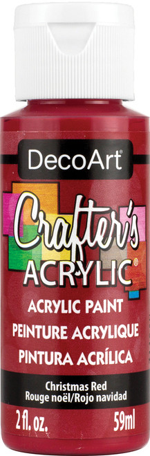 6 Pack - DecoArt Crafter's Acrylic All-Purpose Paint 2oz-Christmas Red - DCA-20 - 016455545492