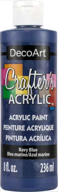 3 Pack - DecoArt Crafter's Acrylic All-Purpose Paint 8oz-Navy Blue - DCA9-29 - 766218032263