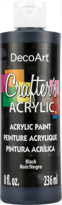 3 Pack - DecoArt Crafter's Acrylic All-Purpose Paint 8oz-Black - DCA9-47 - 016455601280