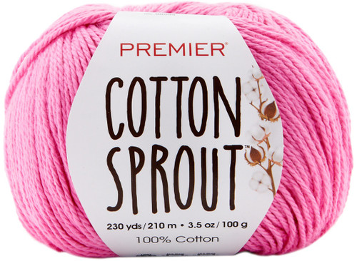 3 Pack - Premier Yarns Cotton Sprout DK Yarn-Bright Pink - 1149-5 - 847652095776