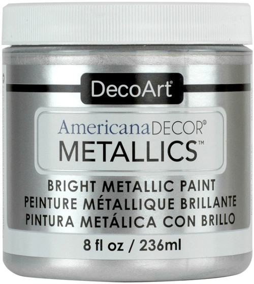 3 Pack - DecoArt Americana Decor Metallics 8oz-Sterling Silver - ADMTL-07 - 766218091697