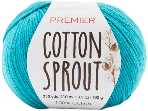 3 Pack - Premier Yarns Cotton Sprout DK Yarn-Teal - 1149-14 - 847652095868