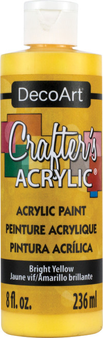 3 Pack - DecoArt Crafter's Acrylic All-Purpose Paint 8oz-Bright Yellow - DCA9-49 - 016455601297