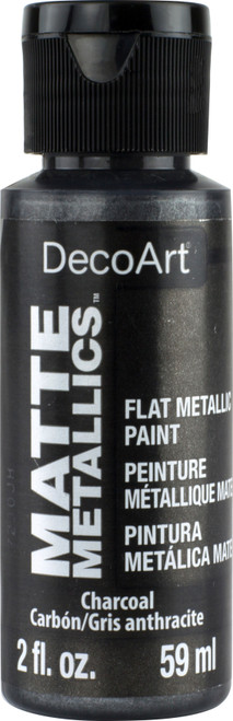 6 Pack - DecoArt Acrylic Matte Metallics 2oz-Charcoal - DMMT-06 - 766218104601