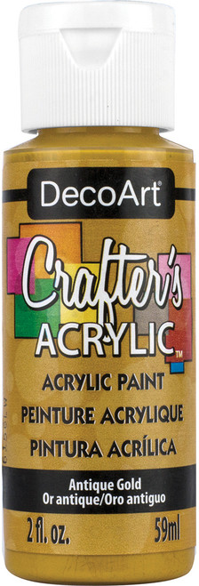 6 Pack - DecoArt Crafter's Acrylic All-Purpose Paint 2oz-Antique Gold - DCA-05 - 016455545348