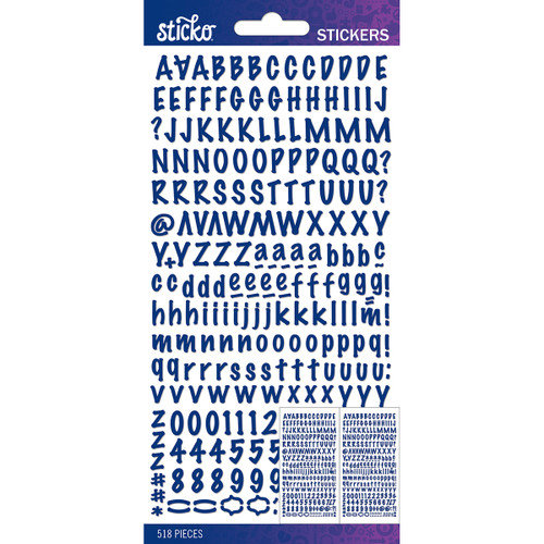 6 Pack - Sticko Alphabet Stickers-Cobalt Marker Small - E5290299 - 015586903997