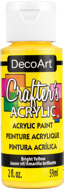 6 Pack - DecoArt Crafter's Acrylic All-Purpose Paint 2oz-Bright Yellow - DCA-49 - 016455545782