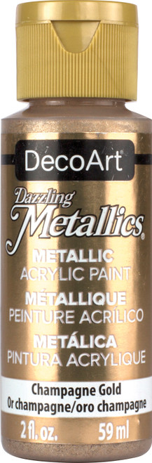 6 Pack DecoArt Dazzling Metallics Acrylic Paint 2oz-Champagne Gold DM-DA202 - 766218000200