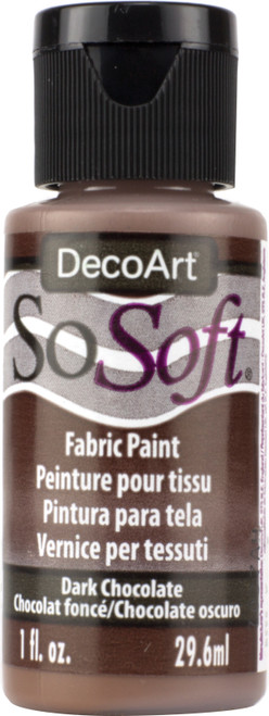 6 Pack - DecoArt SoSoft Fabric Acrylic Paint 1oz-Dark Chocolate - DSS-23 - 016455658000