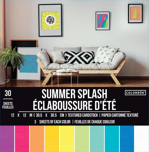 3 Pack - Colorbok Textured Cardstock Pad 12"X12" 30/Pkg-Summer Splash - 61171 3 Pack - Colorbok Textured Cardstock Pad 12"X12" 30/Pkg-Summer Splash - 61171