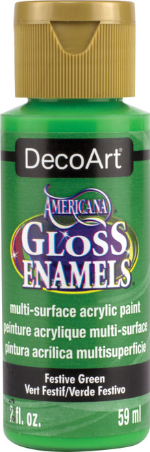 6 Pack - DecoArt Americana Gloss Enamels Acrylic Paint 2oz-Festive Green - DAG-230 - 766218037930