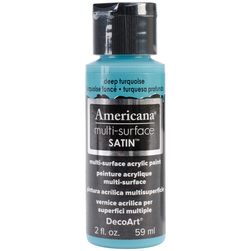 6 Pack - DecoArt Americana Multi-Surface Satin Acrylic Paint 2oz-Deep Turquoise - DA5-30-24 - 766218065407