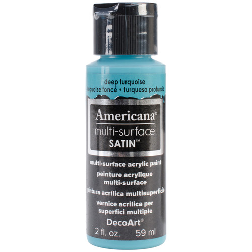 6 Pack - DecoArt Americana Multi-Surface Satin Acrylic Paint 2oz-Deep Turquoise - DA5-30-24 - 766218065407