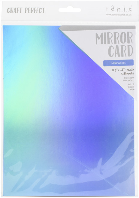 3 Pack - Craft Perfect Iridescent Mirror Cardstock 8.5"X11" 5/Pkg-Marina Mist - MIRRORI-9783E - 818569027839