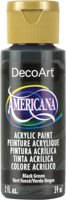 6 Pack - DecoArt Americana Acrylic Paint 2oz-Black Green - Opaque - DA-157 - 016455257302