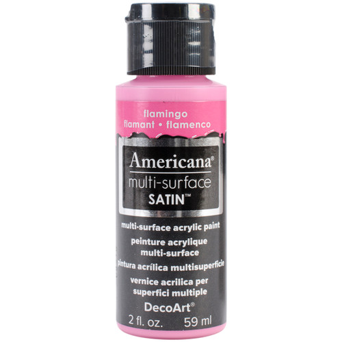 6 Pack - DecoArt Americana Multi-Surface Satin Acrylic Paint 2oz-Flamingo - DA5-30-04 - 766218065209