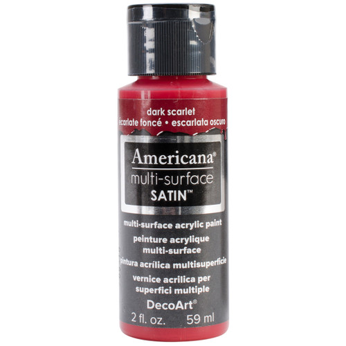 6 Pack - DecoArt Americana Multi-Surface Satin Acrylic Paint 2oz-Dark Scarlet - DA5-30-08 - 766218065247