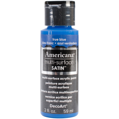6 Pack - DecoArt Americana Multi-Surface Satin Acrylic Paint 2oz-True Blue - DA5-30-28 - 766218065445