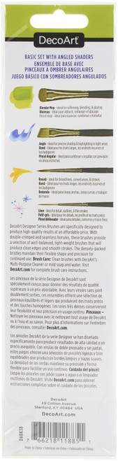 3 Pack - DecoArt Designer Series Brushes-Basics With Angled Shaders Set - DABK38-K