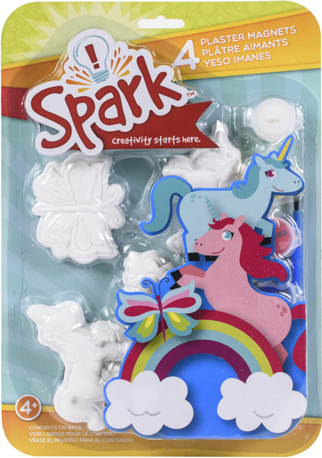 3 Pack - Colorbok Spark Plaster Magnet Kit-Unicorn - 74210 - 765468742106