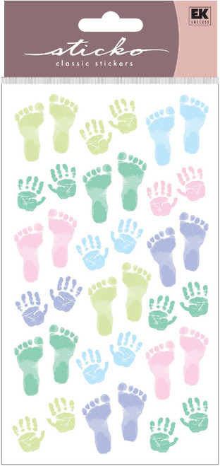 6 Pack - Sticko Stickers-Pastel Baby Prints - E5200707 - 015586889512