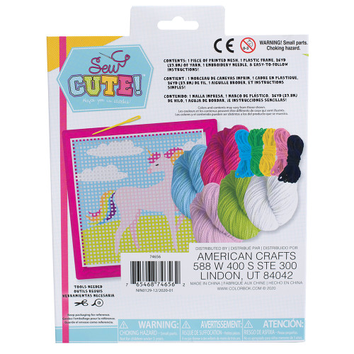 3 Pack - Colorbok Sew Cute! Needlepoint Kit-Unicorn - 74656 3 Pack - Colorbok Sew Cute! Needlepoint Kit-Unicorn - 74656
