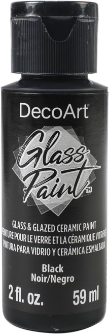 6 Pack - DecoArt Glass Paint 2oz-Black - DGP2OZ-14 - 766218123466