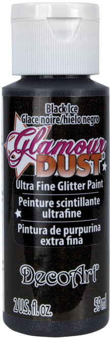 6 Pack - DecoArt Glamour Dust Glitter Paint 2oz-Black Ice - DGD-21 - 766218060525