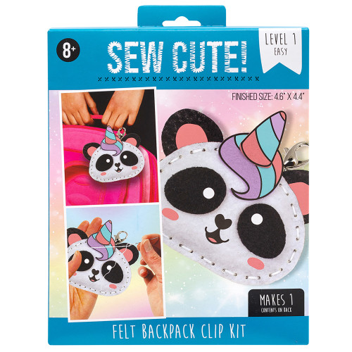 6 Pack - Colorbok Sew Cute! Felt Backpack Clip Kit-Pandicorn - 74651 - 765468746517