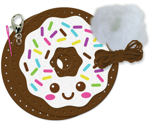 6 Pack - Colorbok Sew Cute! Felt Backpack Clip Kit-Donut - 74403 - 765468744032