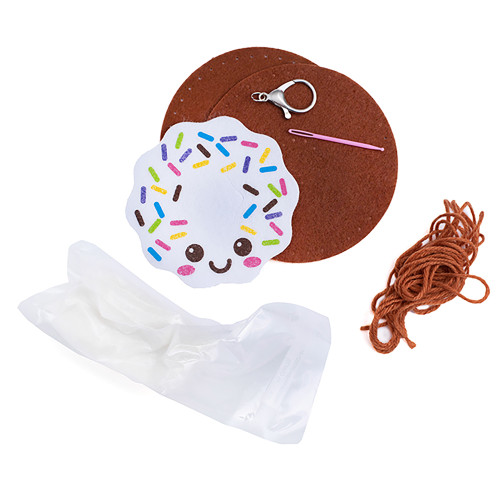 6 Pack - Colorbok Sew Cute! Felt Backpack Clip Kit-Donut - 74403